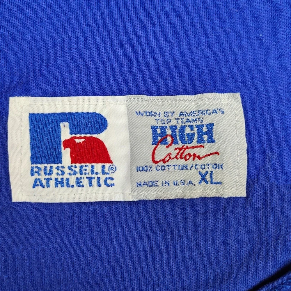 Vintage USA Russell Athletic High Cotton Tank Top Men XL *Fits Large* Blue 90s